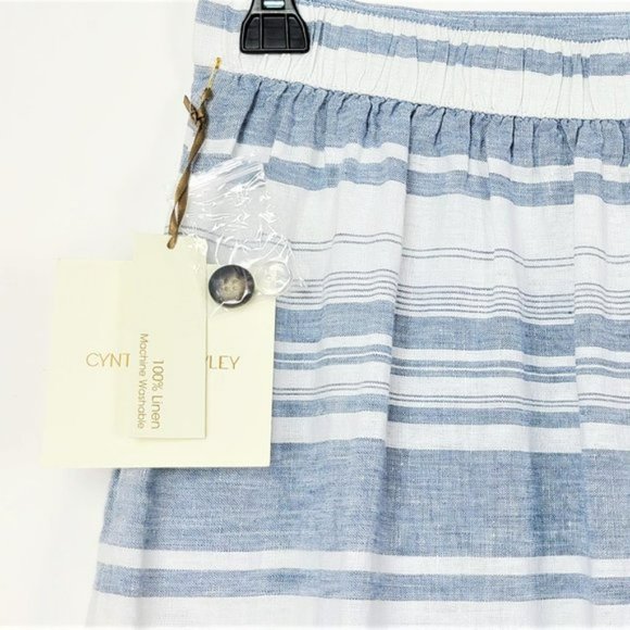 NWT CYNTHIA ROWLEY 100% Linen Yarn Dyed Skirt - Picture 5 of 5